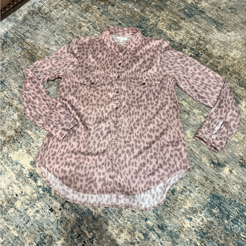 Ladies animal print button up